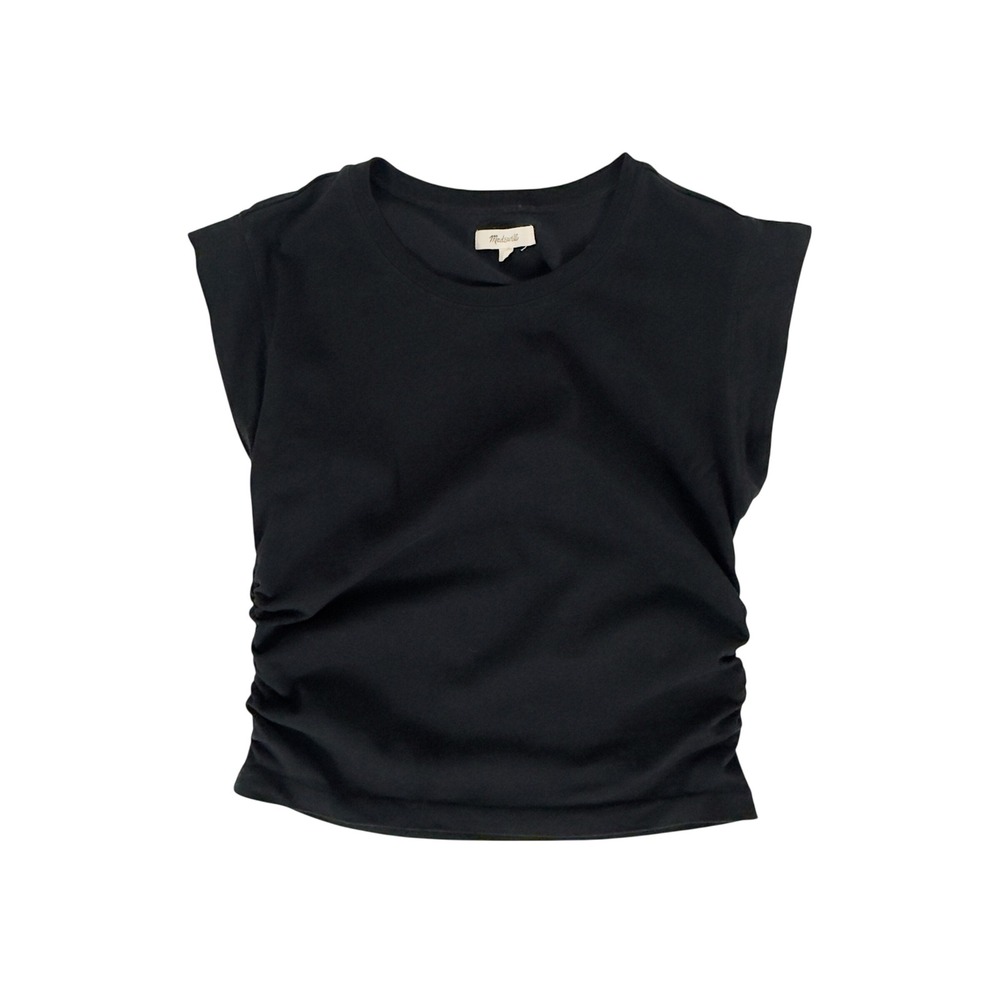 Madwell Side Cinched Muscle Tee Black Cotton Tencel - S